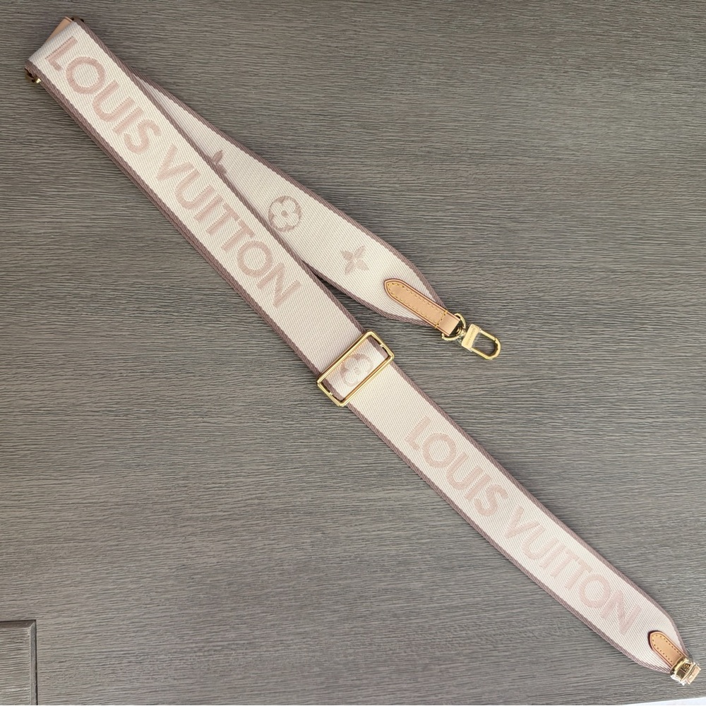 LV Cream Adjustable Jacquard Strap